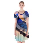 Bluebird Short Sleeve V-neck Flare Dress