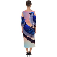 Quarter Sleeve Midi Bodycon Dress 
