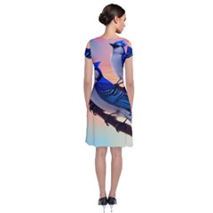 Short Sleeve Front Wrap Dress 