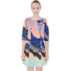 Quarter Sleeve Pocket Dress 