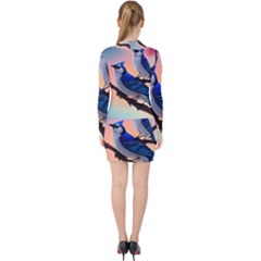 V-neck Bodycon Long Sleeve Dress 