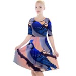Bluebird Quarter Sleeve A-Line Dress