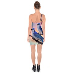 One Shoulder Ring Trim Bodycon Dress 