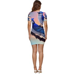 Low Cut Cap Sleeve Mini Dress 