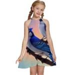 Bluebird Kids  Halter Collar Waist Tie Chiffon Dress