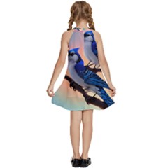 Kids  Halter Collar Waist Tie Chiffon Dress 