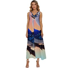 V-Neck Sleeveless Wide Leg Pants Overalls 