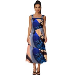 Square Neckline Tiered Midi Dress 
