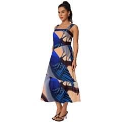 Square Neckline Tiered Midi Dress 