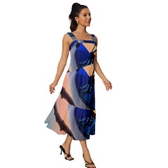 Square Neckline Tiered Midi Dress 