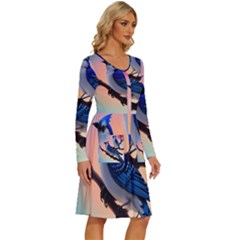 Long Sleeve Dress With Pocket 