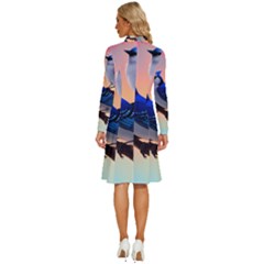 Long Sleeve Shirt Collar A-Line Dress 