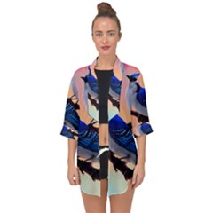 Open Front Chiffon Kimono 