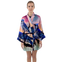 Long Sleeve Satin Kimono 