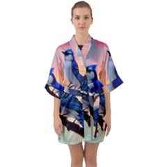 Half Sleeve Satin Kimono  