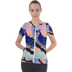 Short Sleeve Zip Up Jacket 