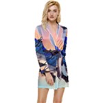 Bluebird Long Sleeve Satin Robe