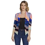 Bluebird Women s Draped Front 3/4 Sleeve Shawl Collar Jacket