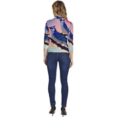 Women s Draped Front 3/4 Sleeve Shawl Collar Jacket 