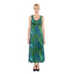 Feathered Sleeveless Maxi Dress