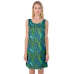 Feathered Sleeveless Satin Nightdress
