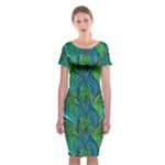 Feathered Classic Short Sleeve Midi Dress