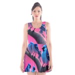 Violet Birds Scoop Neck Skater Dress