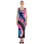 Violet Birds Fitted Maxi Dress
