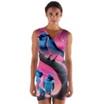 Violet Birds Wrap Front Bodycon Dress