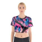 Violet Birds Cotton Crop Top