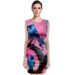 Violet Birds Classic Sleeveless Midi Dress