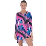 Violet Birds Asymmetric Cut-Out Shift Dress