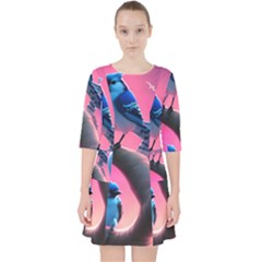 Quarter Sleeve Pocket Dress 