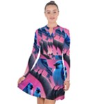 Violet Birds Long Sleeve Panel Dress
