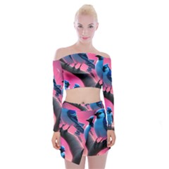 Off Shoulder Top with Mini Skirt Set 
