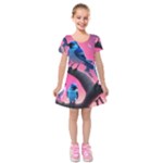 Violet Birds Kids  Short Sleeve Velvet Dress