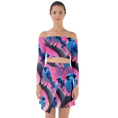 Off Shoulder Top with Skirt Set 