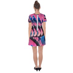 Drop Hem Mini Chiffon Dress 