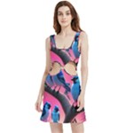 Violet Birds Velour Cutout Dress