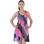 Violet Birds Show Some Back Chiffon Dress