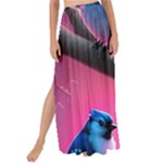 Violet Birds Maxi Chiffon Tie-Up Sarong