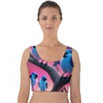 Violet Birds Velvet Crop Top