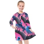 Violet Birds Kids  Quarter Sleeve Shirt Dress