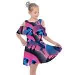 Violet Birds Kids  Shoulder Cutout Chiffon Dress