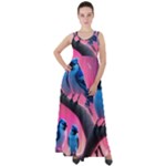Violet Birds Empire Waist Velour Maxi Dress
