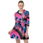 Violet Birds Mini Skater Shirt Dress