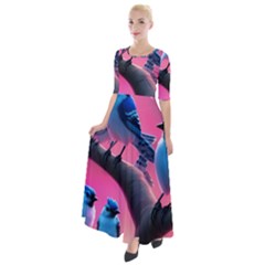 Half Sleeves Maxi Dress 