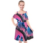 Violet Birds Kids  Cut Out Shoulders Chiffon Dress