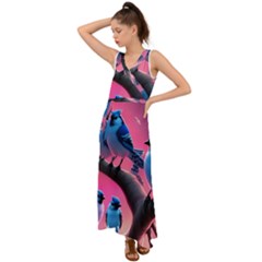 V-Neck Chiffon Maxi Dress 