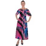 Violet Birds Shoulder Straps Boho Maxi Dress 